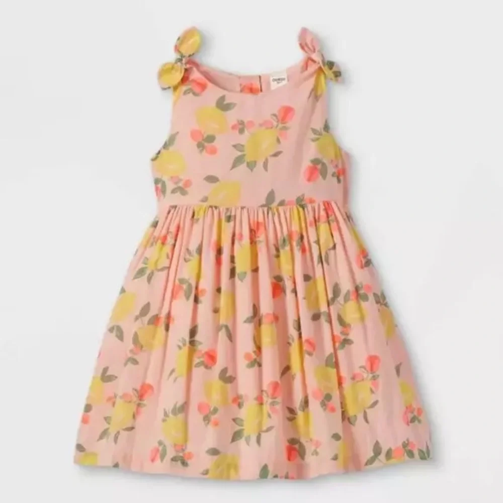 Floral Kids Dress in Pink and Yellow
